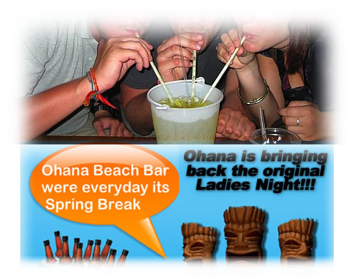 Ohana Beach Bar Bucket Drinks | “Beat the bucket clock!” |  EVERY WEDNESDAY