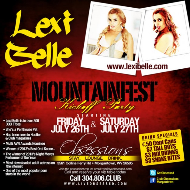 Mountainfest Kickoff Party hosted by XXX Starlet Lexi Belle | July 26th & 27th
