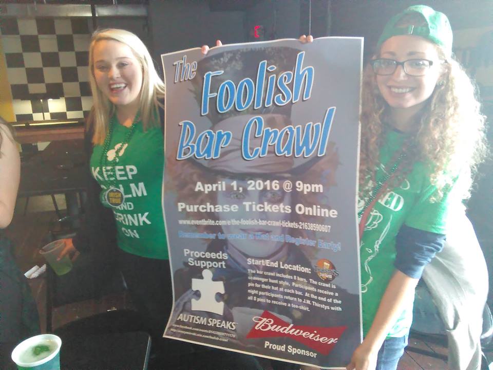 April 1st @FoolishCrawl – Scavenger Hunt, 9 Bars on the Map, Hotel Discount – Support Autism Awareness