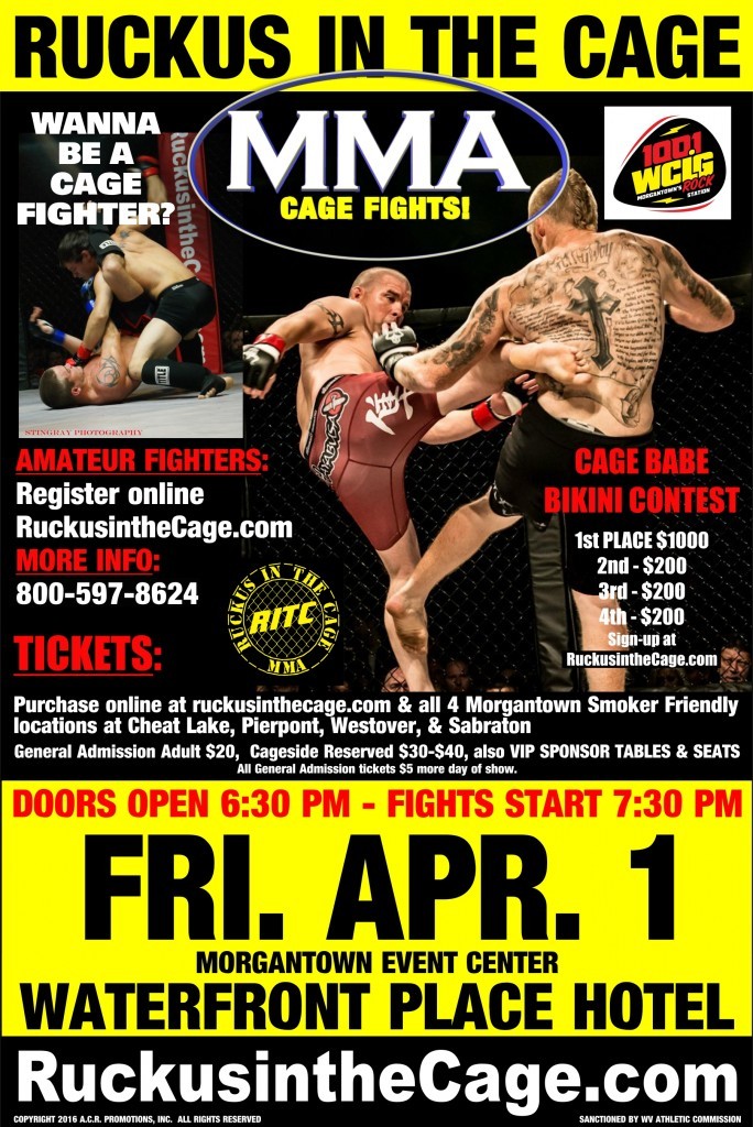 MMA Event Friday April 1st Ruckus in the Cage